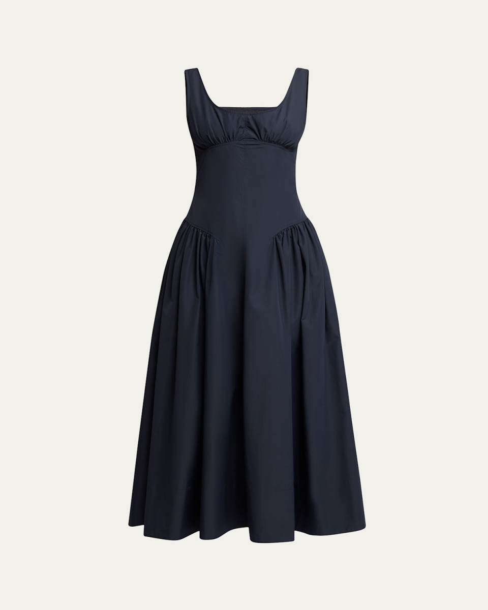 Kendall Sleeveless Technical Cotton Midi Dress